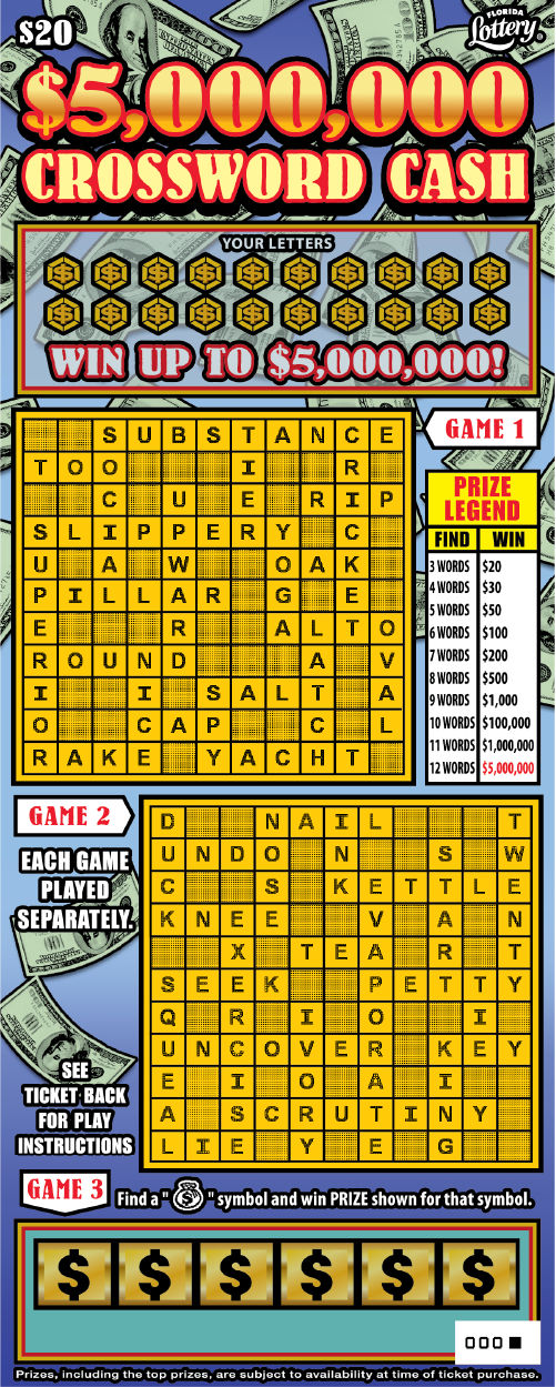 $5M CROSSWORD CASH: boleto de raspadito