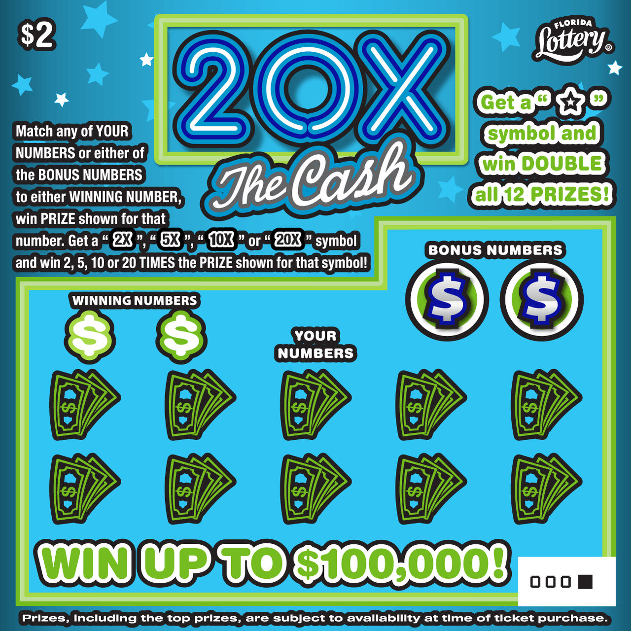 20X THE CASH: boleto de raspadito