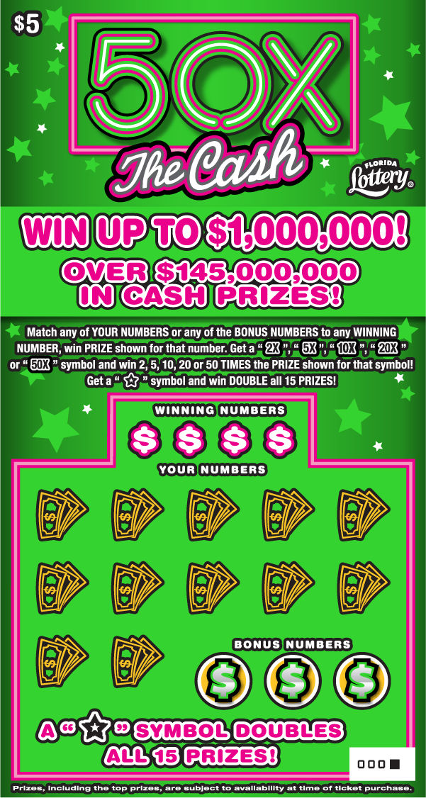 50X THE CASH: boleto de raspadito