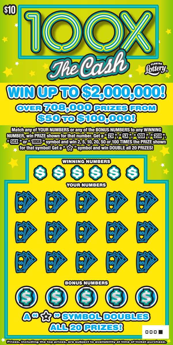 100X THE CASH: boleto de raspadito