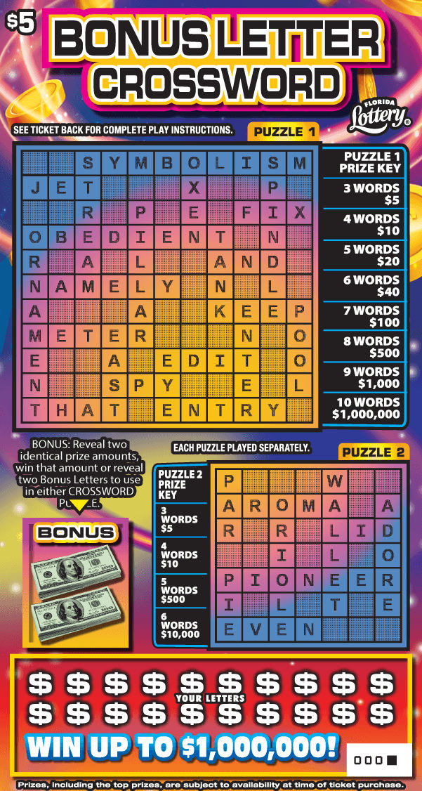 BONUS LETTER CROSSWORD: boleto de raspadito