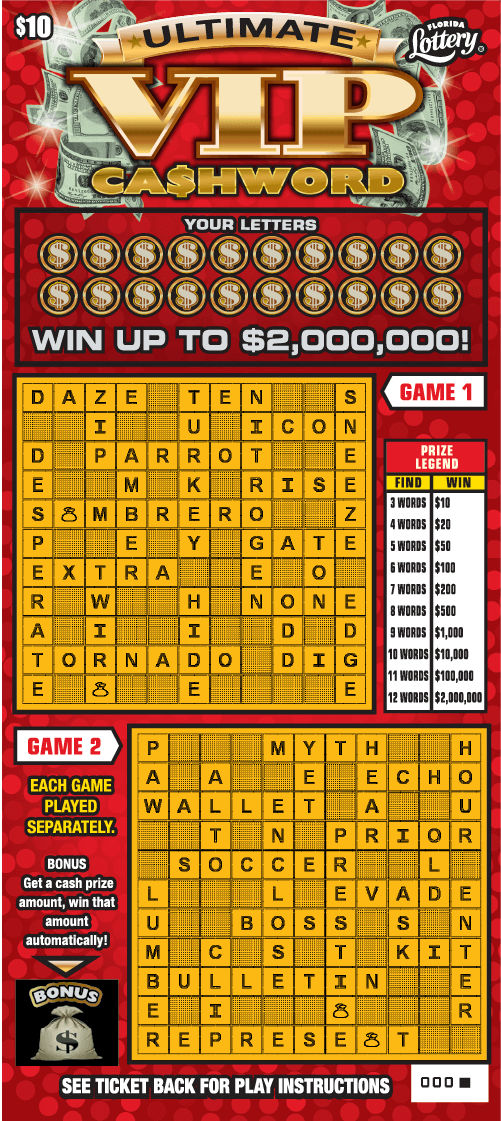 ULTIMATE VIP CASHWORD: boleto de raspadito