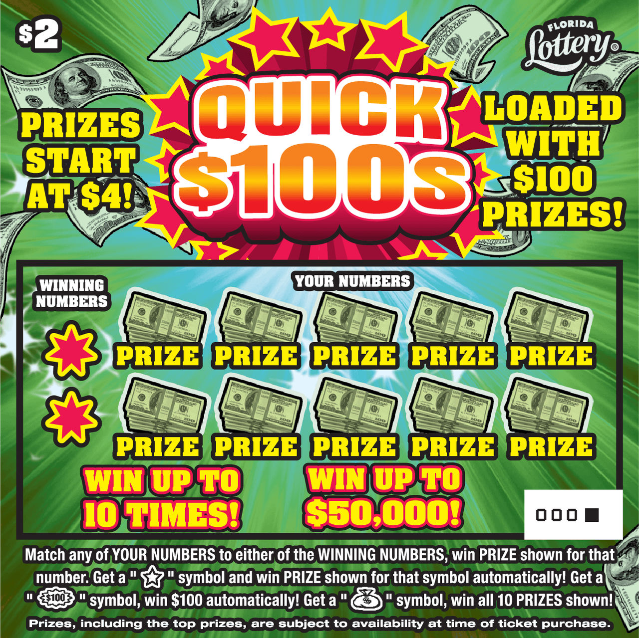 QUICK $100S: boleto de raspadito