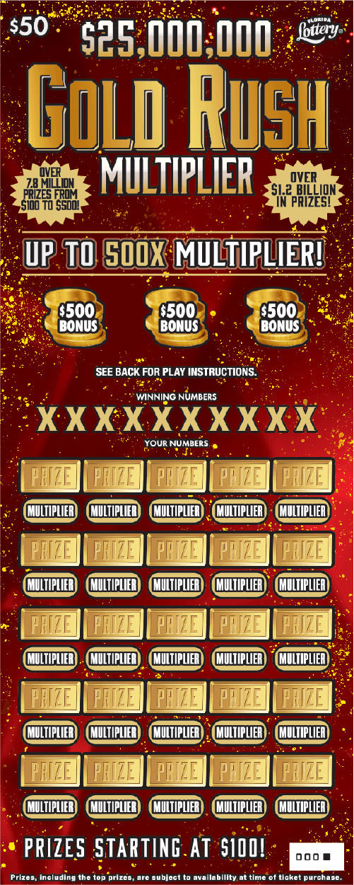 $25MM GOLD RUSH MULTIPLIER: boleto de raspadito