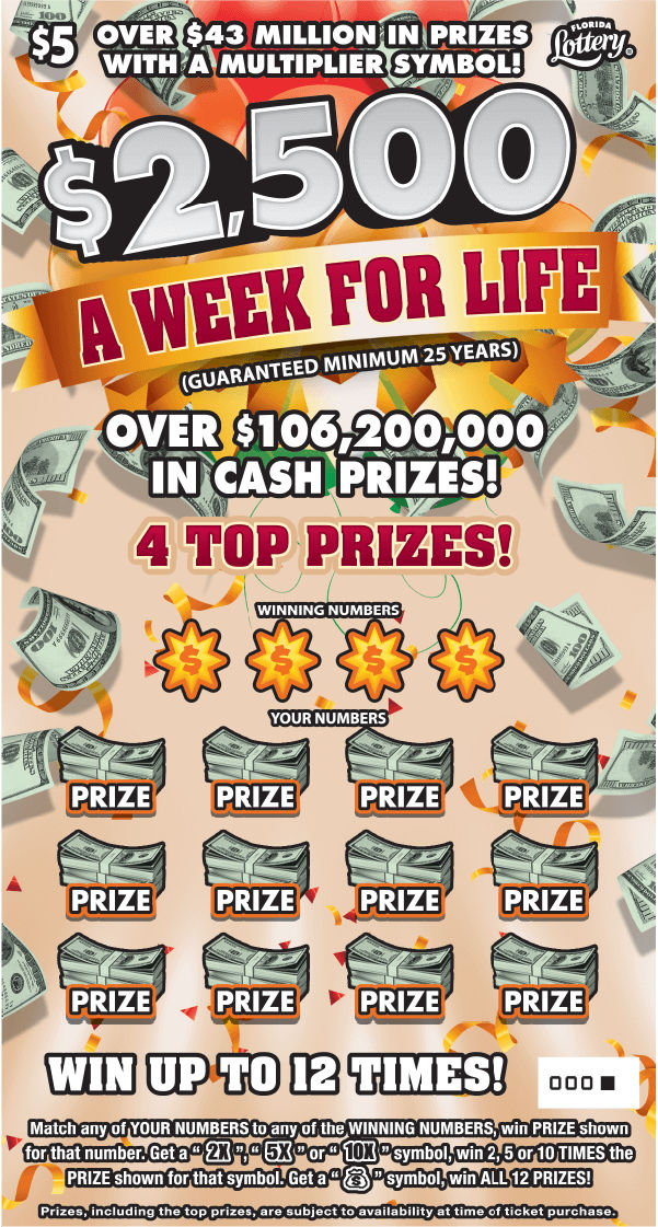 $2,500 A WEEK FOR LIFE: boleto de raspadito