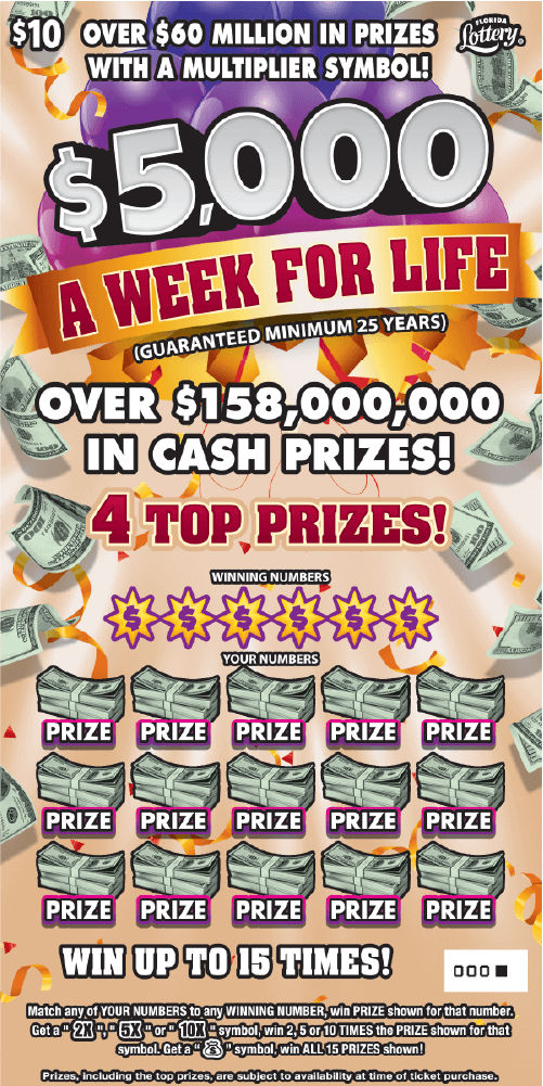$5,000 A WEEK FOR LIFE: boleto de raspadito