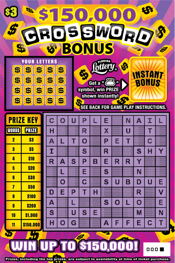 $150,000 CROSSWORD BONUS: boleto de raspadito