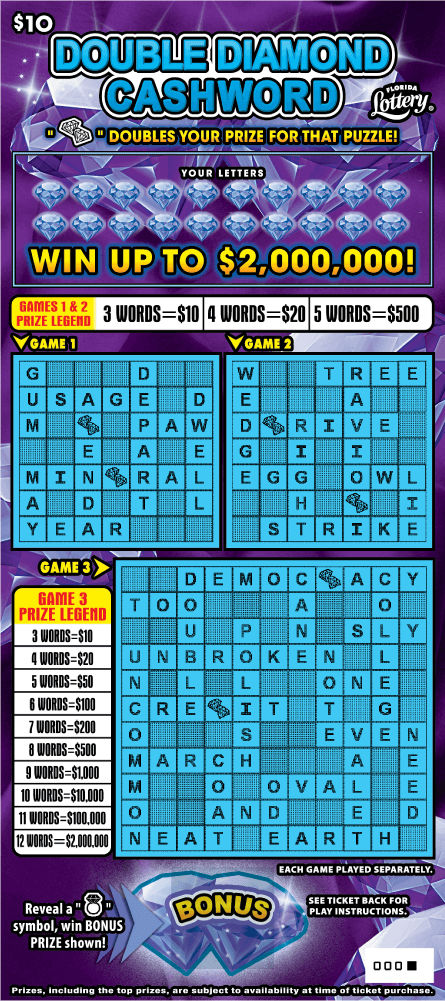 DOUBLE DIAMOND CASHWORD: boleto de raspadito