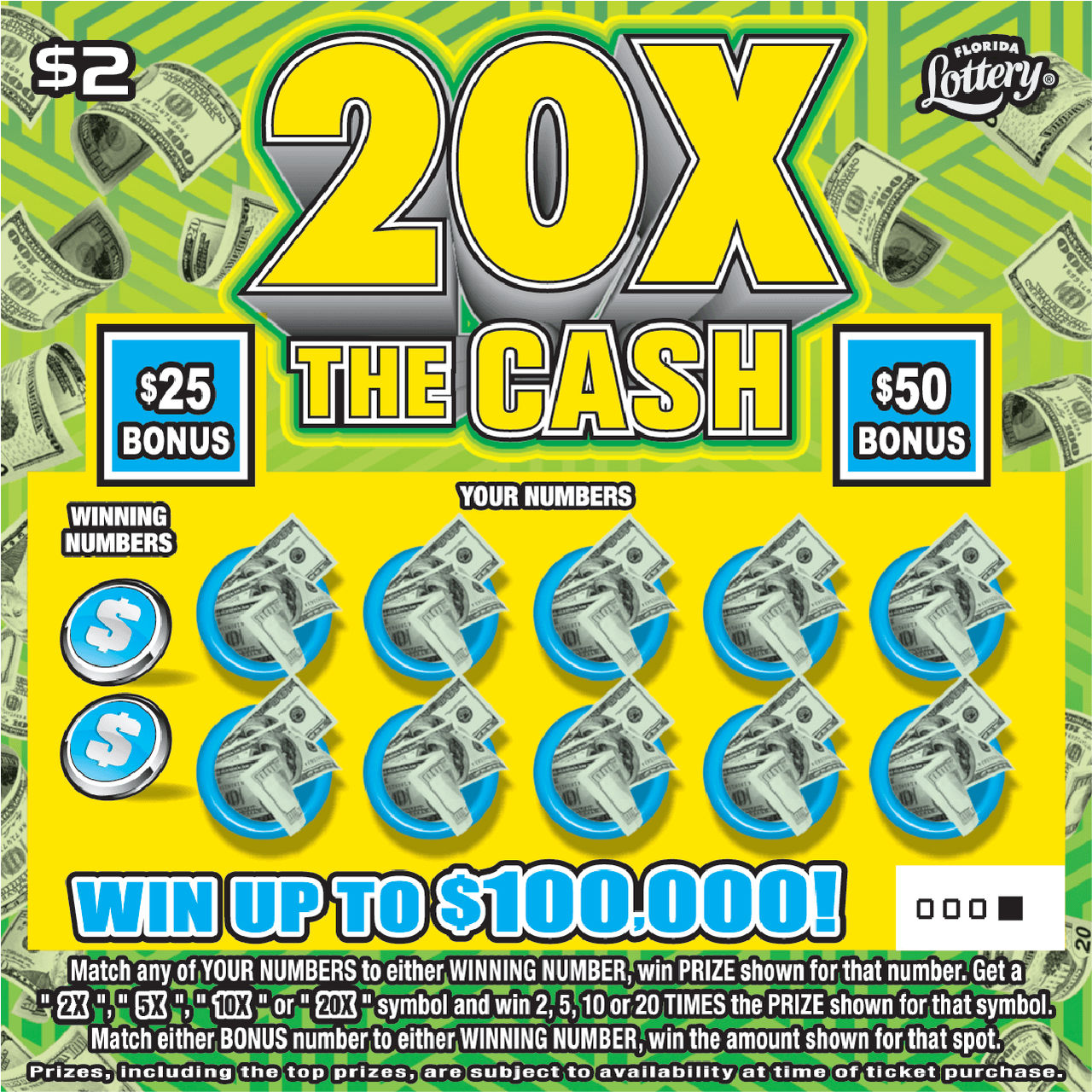20X THE CASH: boleto de raspadito