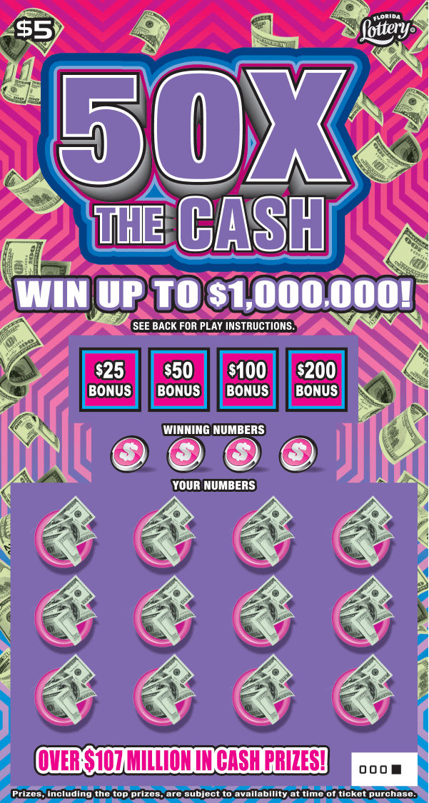 50X THE CASH: boleto de raspadito