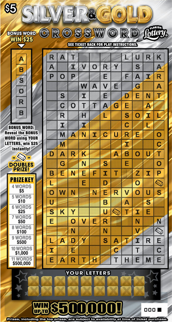 SILVER & GOLD CROSSWORD: boleto de raspadito