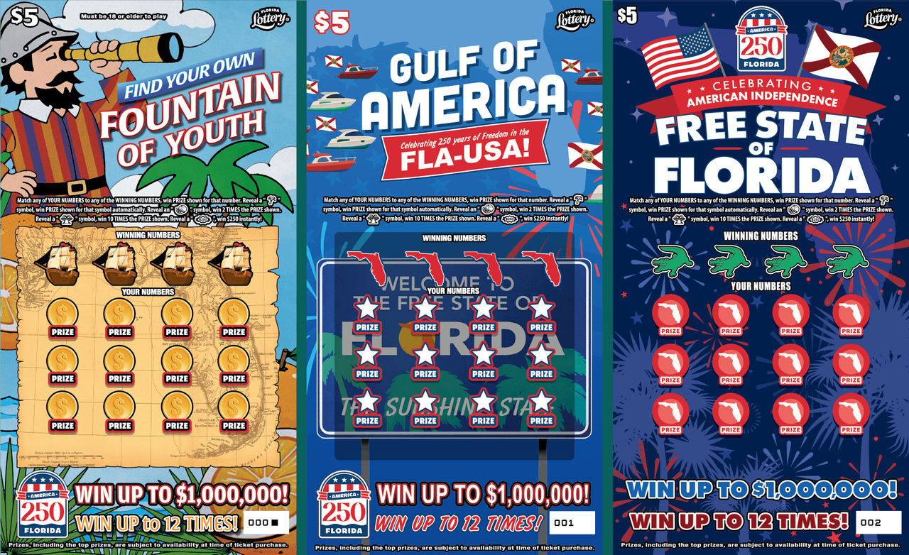 AMERICA 250 FLORIDA: boleto de raspadito