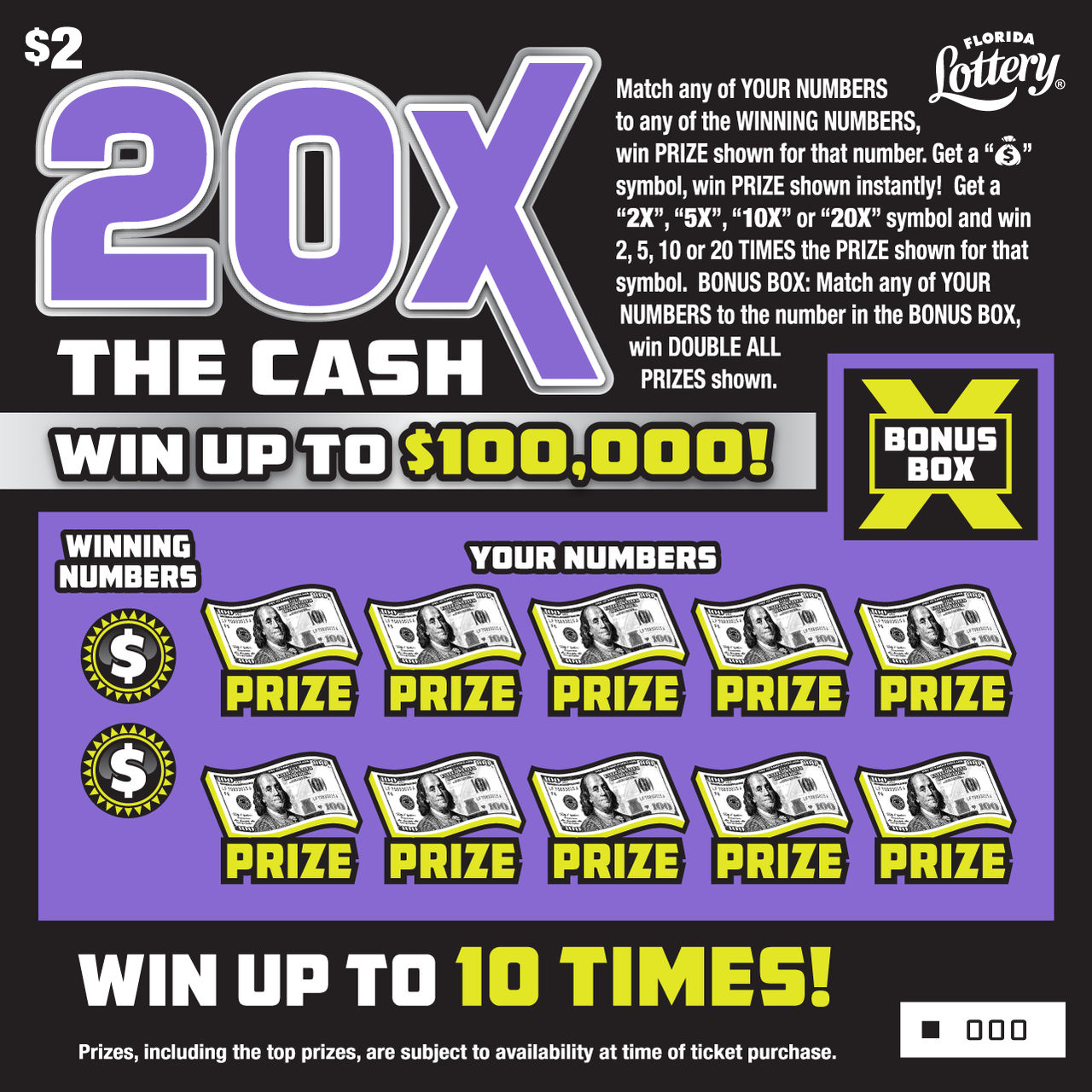 20X THE CASH: boleto de raspadito