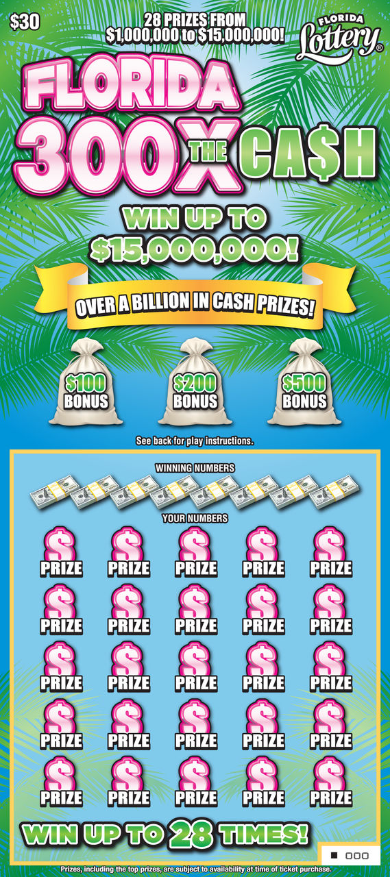 FLORIDA 300X THE CASH: boleto de raspadito
